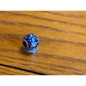 Authentic Pandora Christmas Night Snow Globe Sterling Silver Charm Retired
